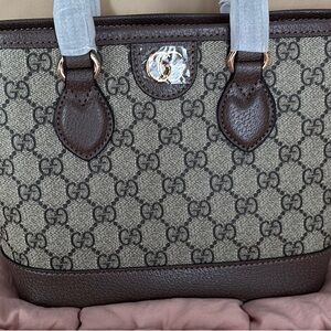 Brown Monogram Tote Bag double G